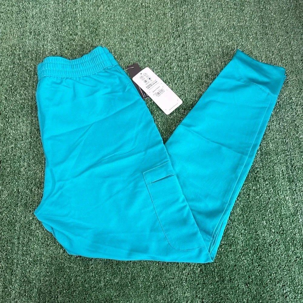 NWT‎ Cherokee Modern Classic Coolmax Teal Blue Jogger Size Small